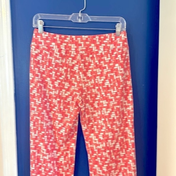 Women’s Coral & White Geometric Print Catalina Cloth Stretch Pull Up Pants Sz XS - Picture 7 of 10